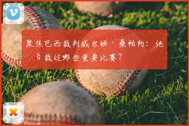 聚焦巴西裁判威尔顿·桑帕约：他执裁过哪些重要比赛？